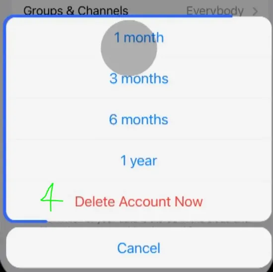 حذف نهایی اکانت تلگرام در IOS