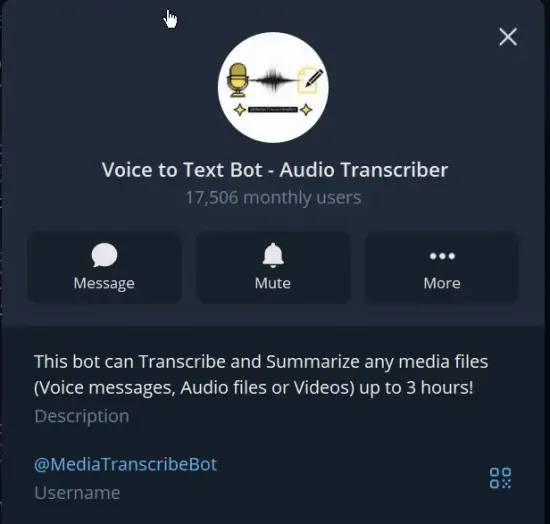 شروع کار با MediaTranscribeBot