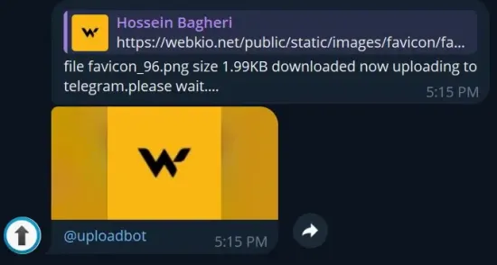 دریافت فایل آپلود شده از uploadbot